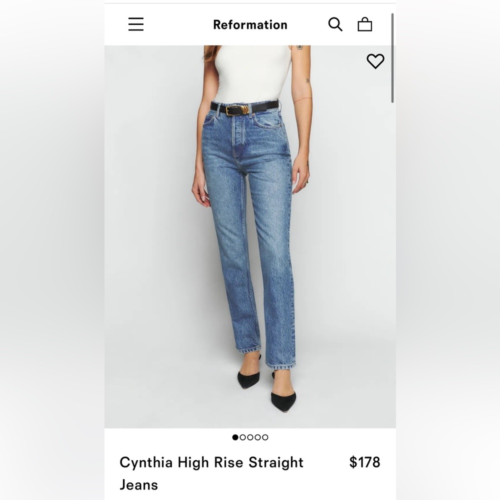 Reformation Cynthia High Rise Jeans size 28 - with little daisies on the pocket